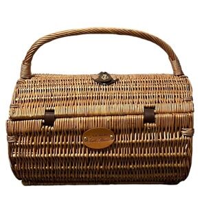 Vintage Picnic Time Barrel‎ Lexus Wicker Picnic Basket Date Night Set